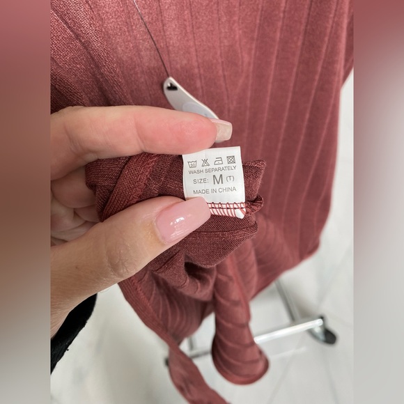 Pink Burgundy bodysuit ribbed small medium NWT - Picture 8 of 14